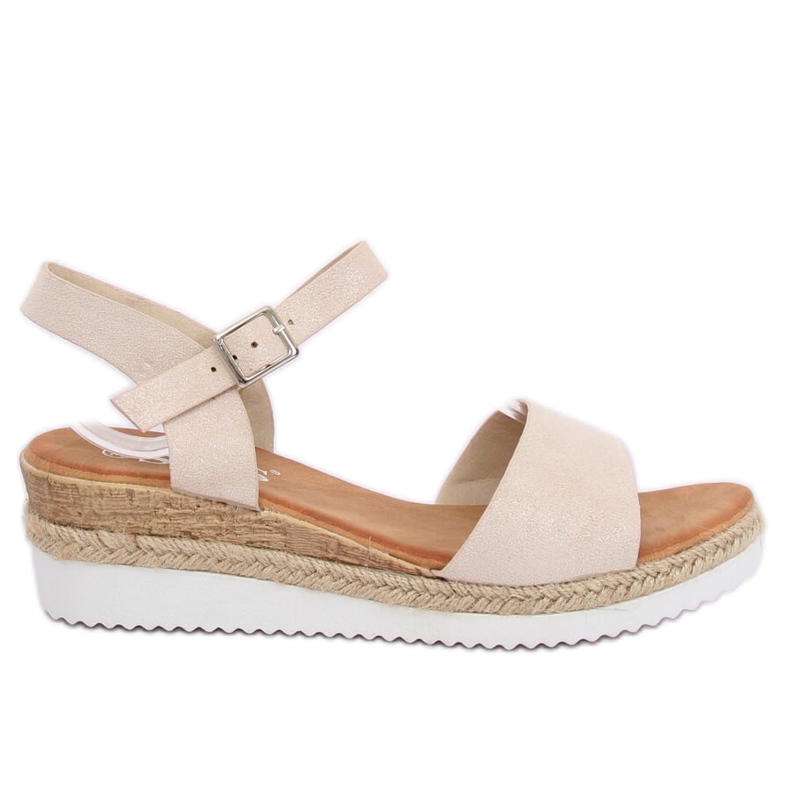 Beige sandaalit matalalla kiilakorolla 7868-KL Beige