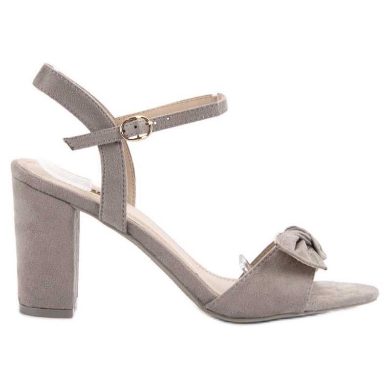 Jumex Mokkanahkaiset sandaalit jousella harmaa