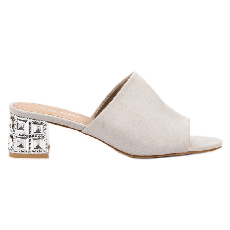 Lucky Shoes Mokkanahkaiset korkokengät harmaa