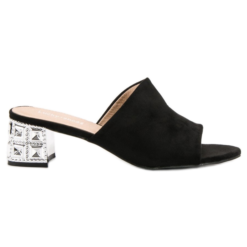 Lucky Shoes Mokkanahkaiset korkokengät musta