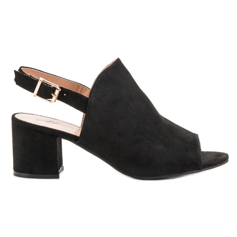 Suede suljettu sandaalit musta