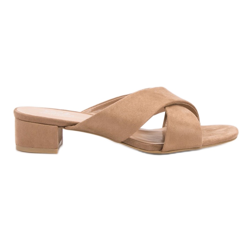 Small Swan Tyylikkäät mokkanahkatossut ruskea