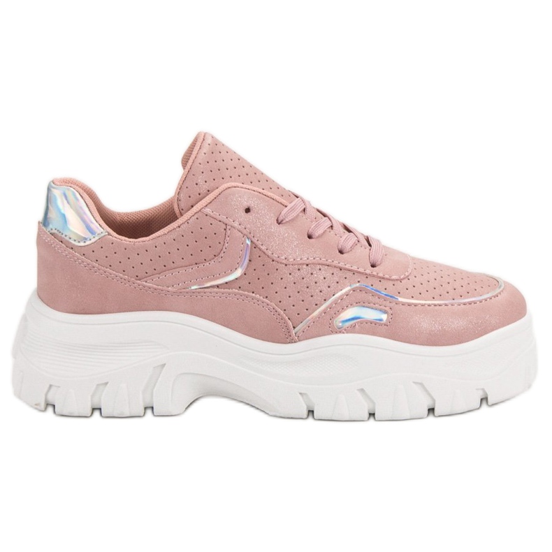 Vaaleanpunaiset lenkkarit holoefektillä vaaleanpunainen