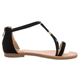 Cm Paris Litteät mokkanahkaiset sandaalit musta