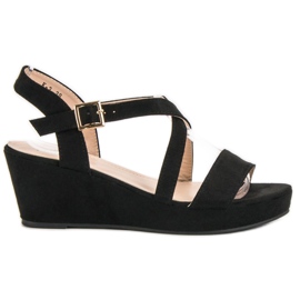 Suede Wedge Sandaalit musta Suede Wedge Sandaalit musta