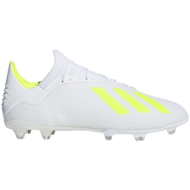 Adidas X 18.2 Fg M BB9364 jalkapallokengät valkoinen valkoinen