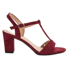 Jumex Burgundin mokkanahkaiset sandaalit punainen