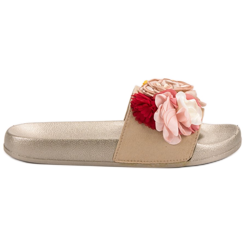 SHELOVET Kultaiset tossut kukilla kultainen