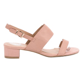 Small Swan Mukavat korkokengät sandaalit vaaleanpunainen Small Swan Mukavat korkokengät sandaalit vaaleanpunainen