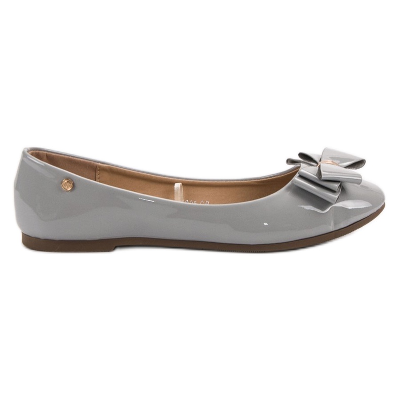 Lakatut ballerinat jousella VINCEZA harmaa