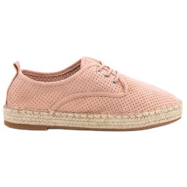 Small Swan Openwork Suede Brogues vaaleanpunainen