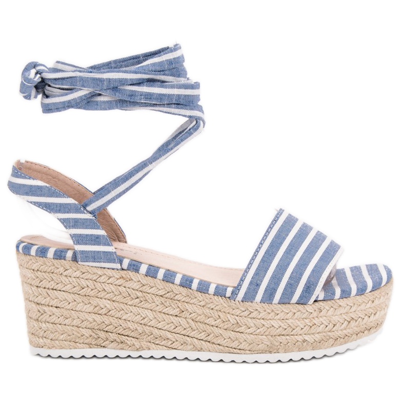 Seastar Raidalliset sandaalit kiilassa sininen