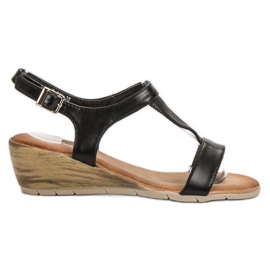 Renda Wedge sandaalit musta