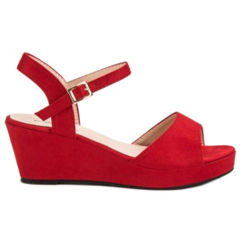 SHELOVET Punaiset mokkanahkaiset sandaalit punainen