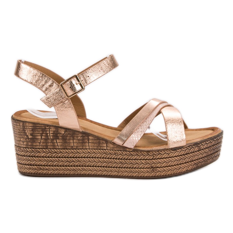 Seastar Kevyet sandaalit kiilamaisella kantapäällä keltainen