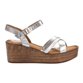 Seastar Kevyet sandaalit kiilamaisella kantapäällä harmaa