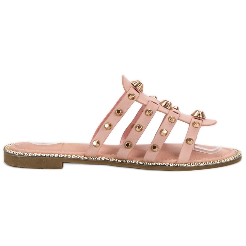 Renda Tossut tekojalokivillä vaaleanpunainen