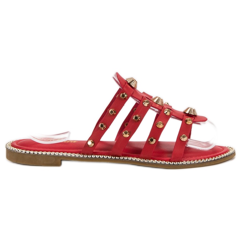 Renda Tossut tekojalokivillä punainen