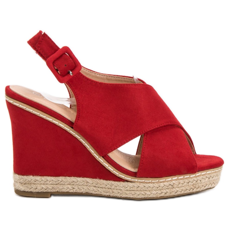 Anesia Paris Suede Wedge Sandaalit punainen