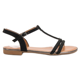 Small Swan Litteät sandaalit musta