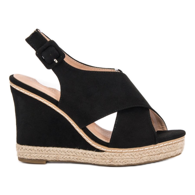 Anesia Paris Suede Wedge Sandaalit musta