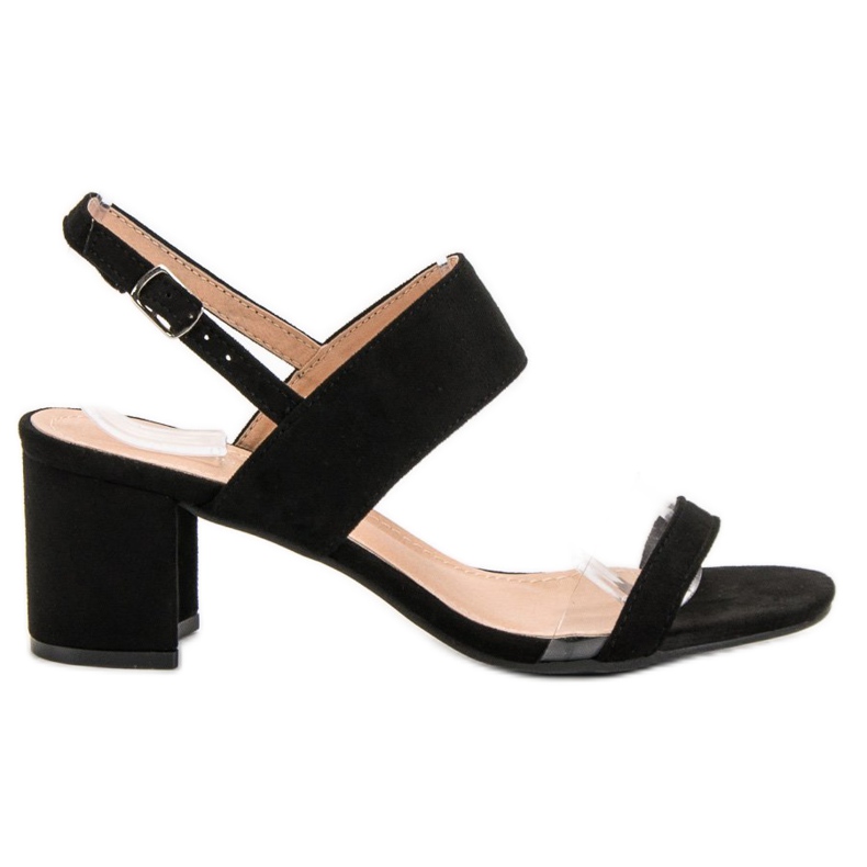 Ideal Shoes Muodikkaat naisten sandaalit musta