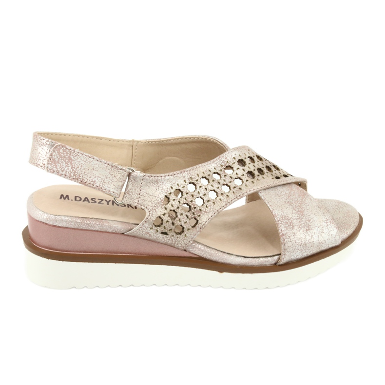 M.Daszyński Metalliset vaaleanpunaiset sandaalit Daszyński 1838 vaaleanpunainen harmaa