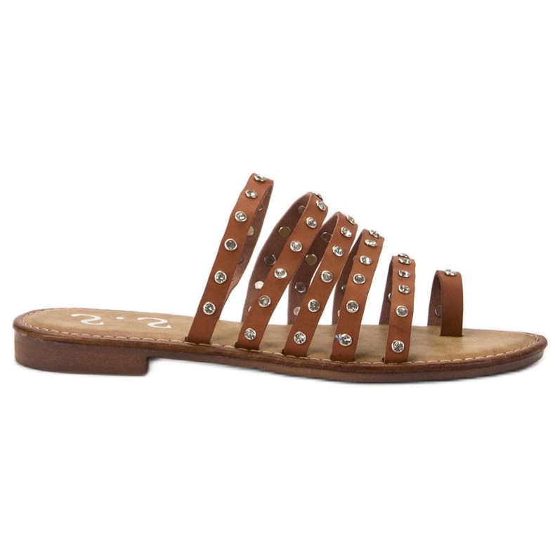 SHELOVET Tossut tekojalokivillä ruskea