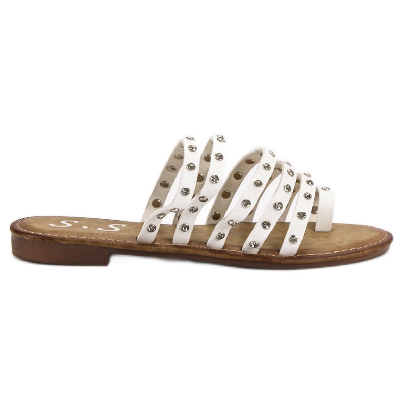 SHELOVET Tossut tekojalokivillä valkoinen