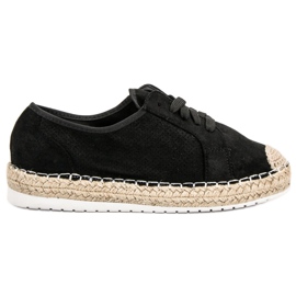 Ideal Shoes Nauhoitetut espadrillit musta