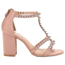 Laura Mode Tyylikkäät sandaalit vaaleanpunainen Laura Mode Tyylikkäät sandaalit vaaleanpunainen