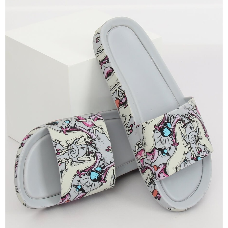 Yksisarviset harmaat tohvelit CK83 Harmaa monivärinen