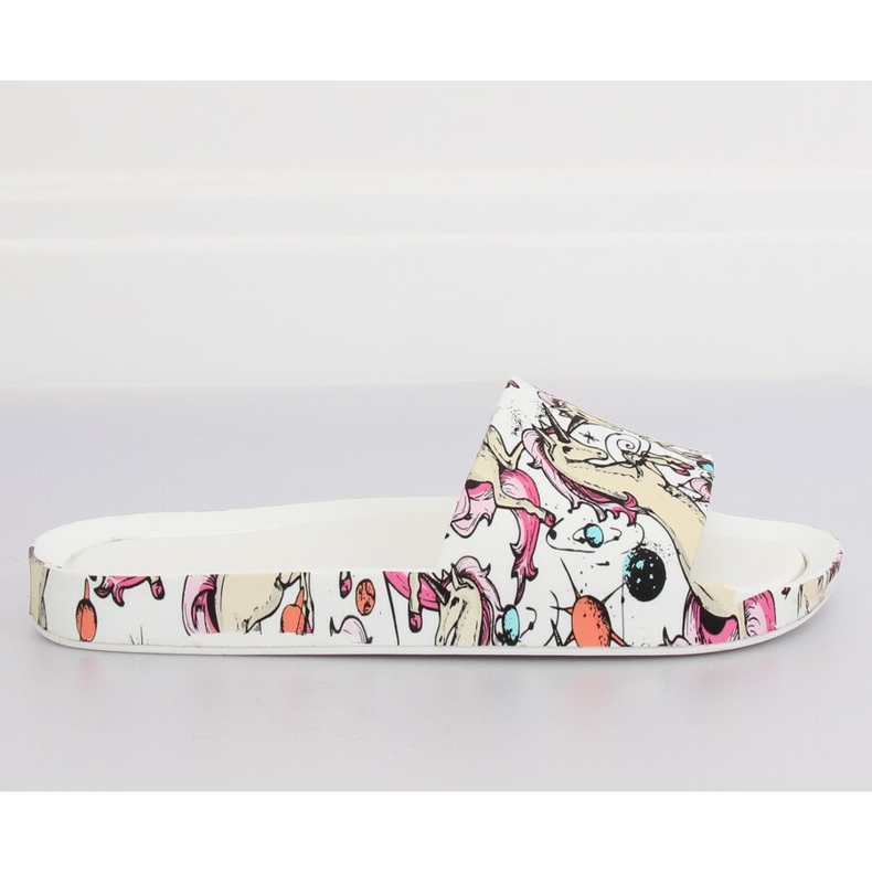 Yksisarviset valkoiset tossut CK83 Valkoinen monivärinen