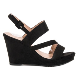 SHELOVET Wedge sandaalit musta