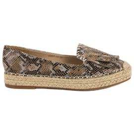 Snake Print VICES Espadrilles ruskea monivärinen