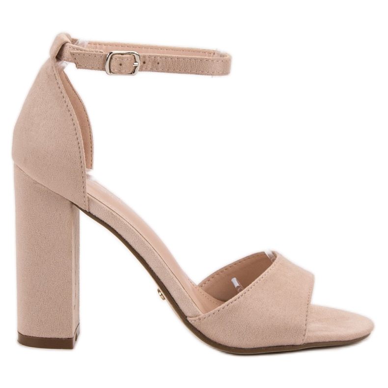 Ideal Shoes Mukavat korkokengät sandaalit ruskea