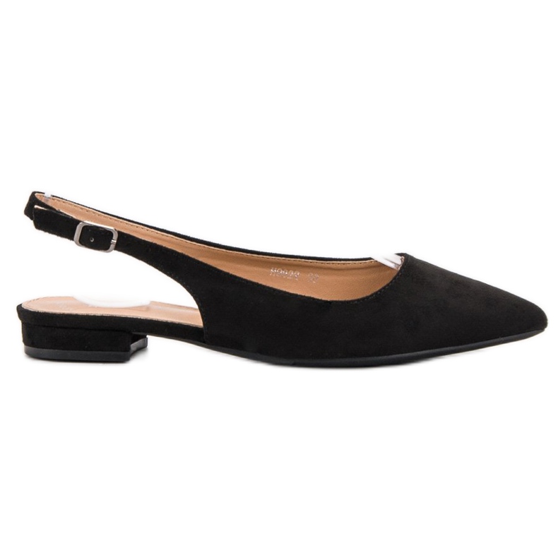 SHELOVET Muodikkaita mokkanahkaisia ​​baleriineja musta