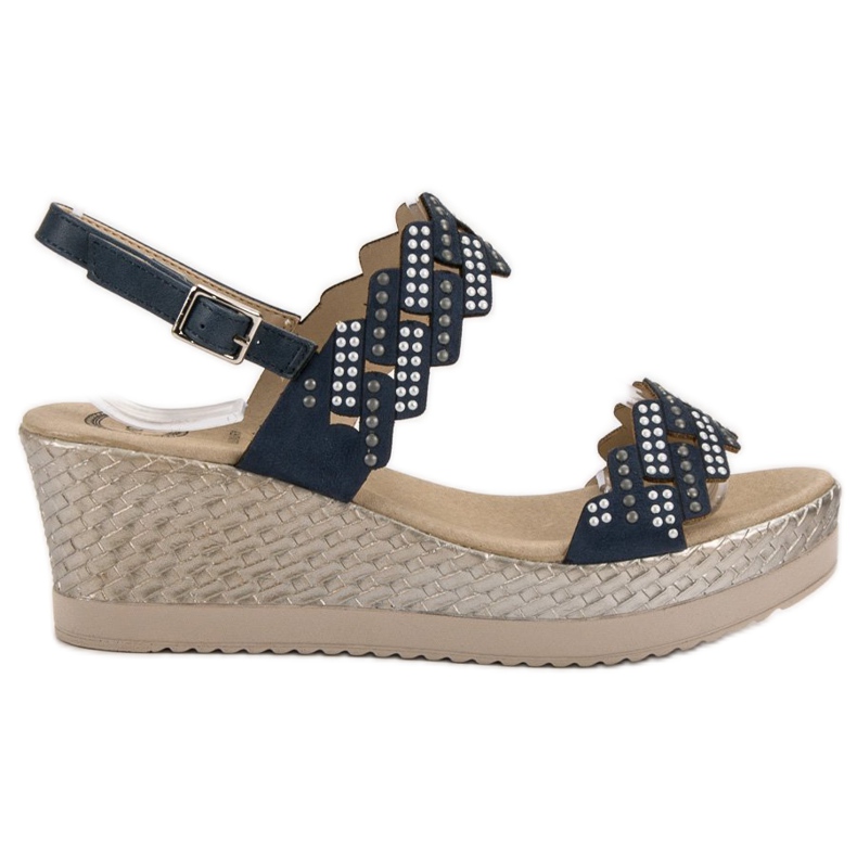 Aclys Kevyet sandaalit kiilamaisella kantapäällä sininen