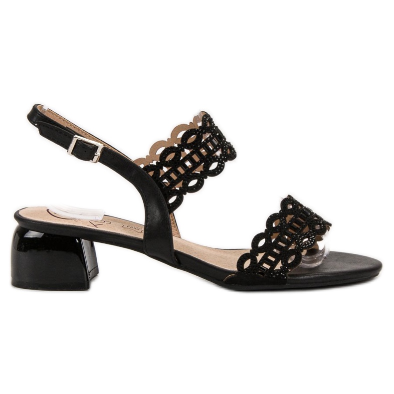 Kylie Tyylikkäät korkeakorkoiset sandaalit musta