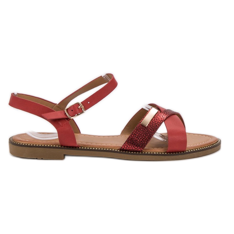 L. Lux. Shoes Tyylikkäät punaiset sandaalit punainen