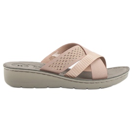 Evento Mukavat jauhe -tossut vaaleanpunainen