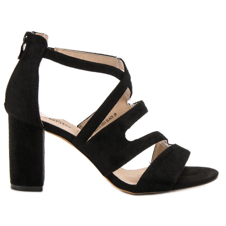 Evento Mokkanahkaiset sandaalit baarissa musta