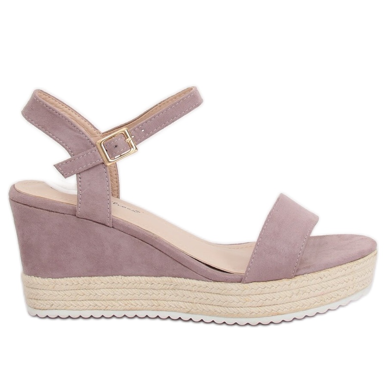 Violetit kiilamaiset sandaalit espadrilles LY9109 Violetti