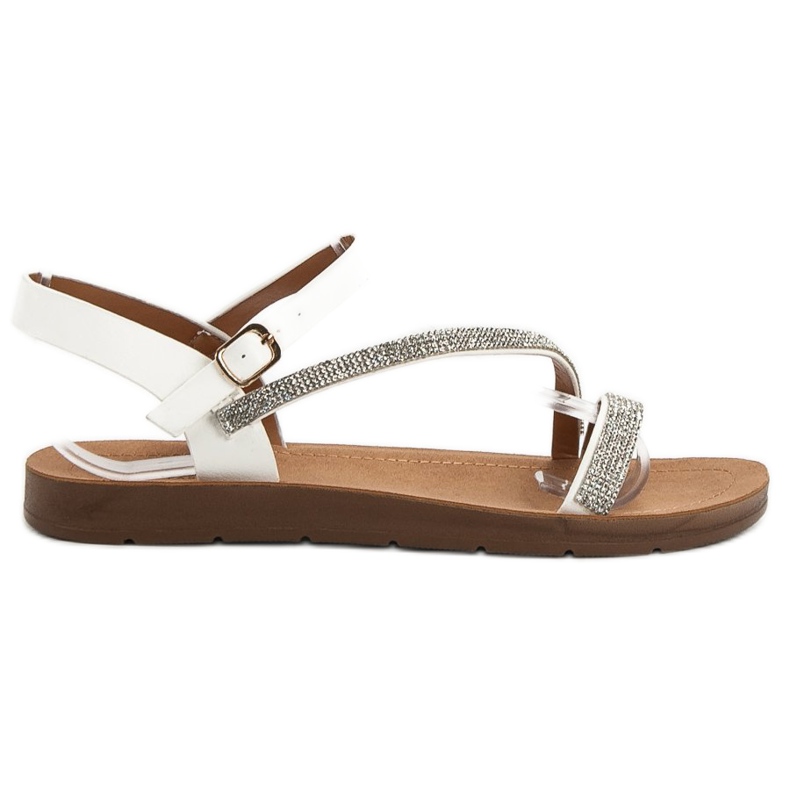 Camo Sandaalit, joissa on kuutiomainen zirkonia valkoinen