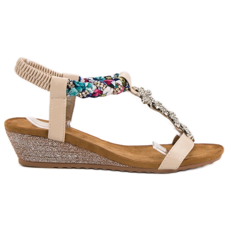 SHELOVET Sandaalit koristeilla ruskea