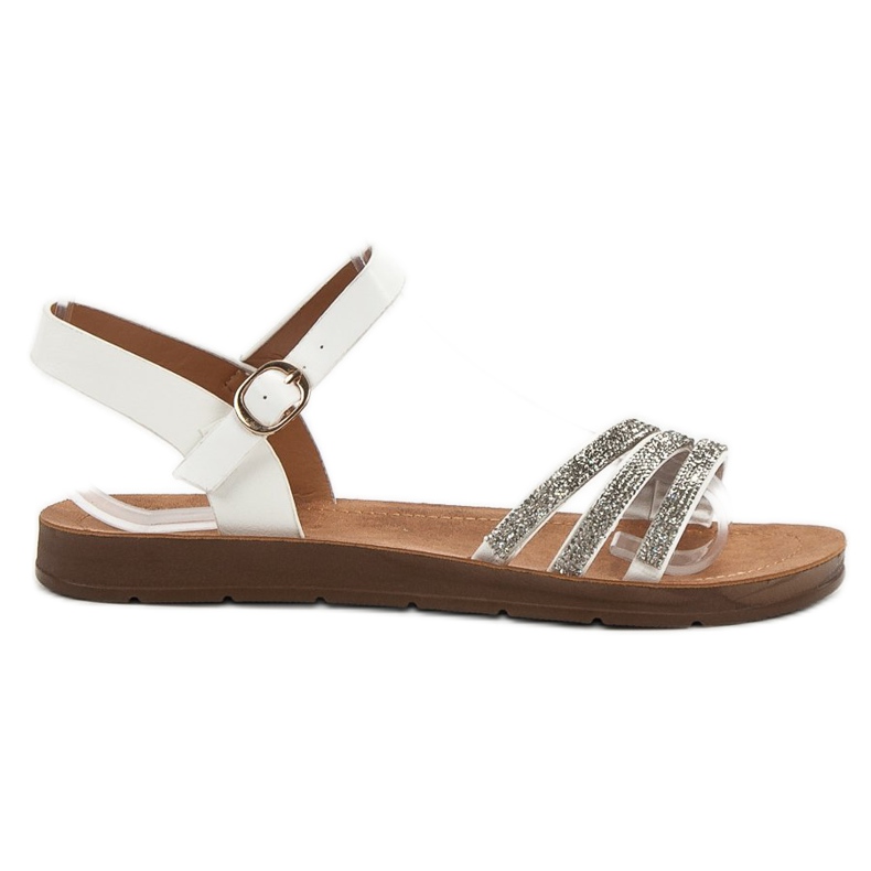 Camo Litteät sandaalit, joissa on kuutiometriä valkoinen