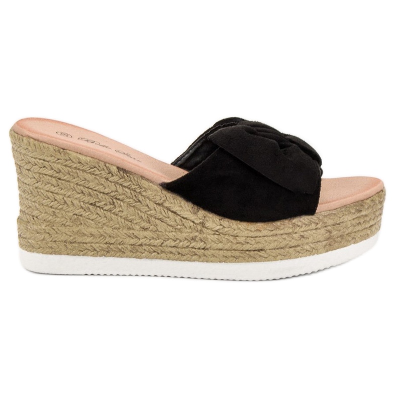 Bello Star Suede Wedge Sandaalit musta