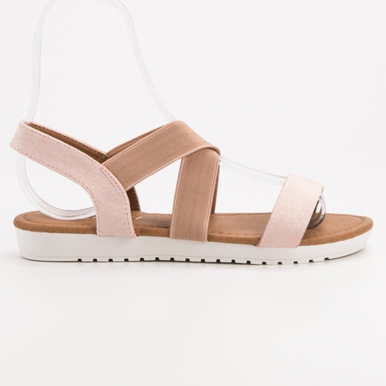 EXQUILY Mukavat sandaalit joustavalla nauhalla vaaleanpunainen