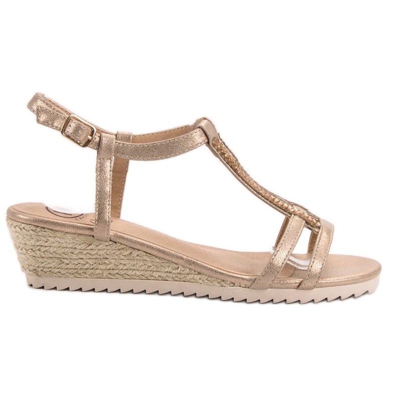 Kylie Mukavat kiilamaiset sandaalit keltainen