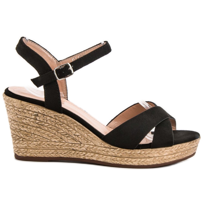 Best Shoes Musta sandaalit Wedge